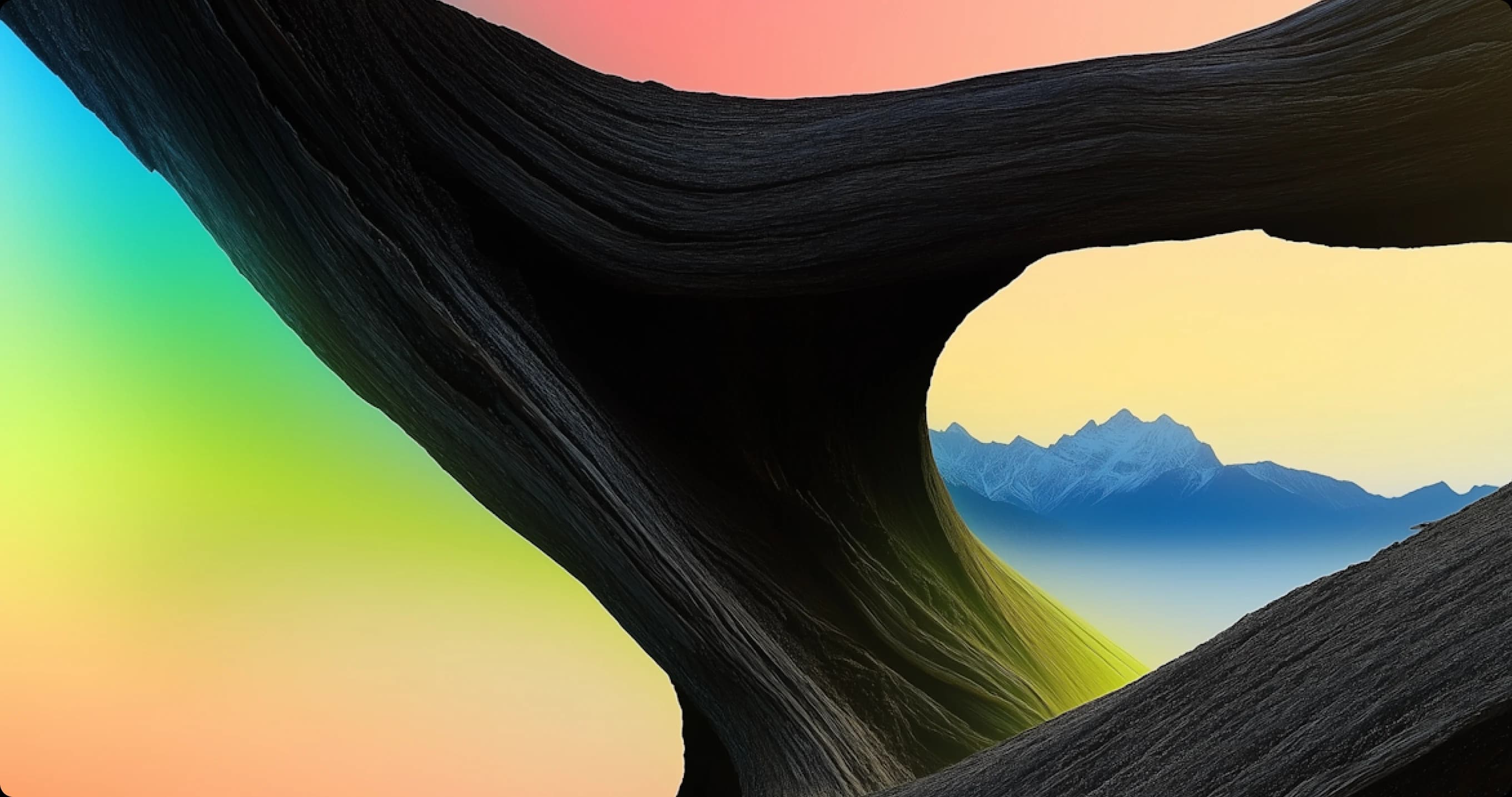 Surreal rockscape sunset